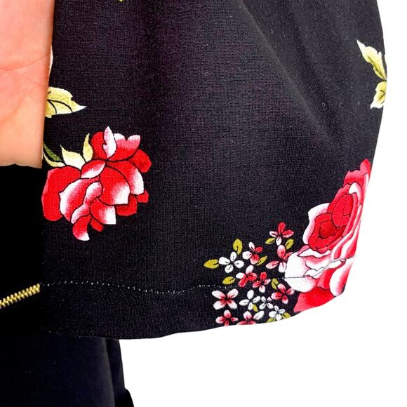 IMAN Women's 2XL Black Pink Red Floral Convertible Motorcycle Jacket - Picture 7 of 13